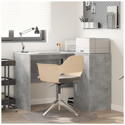 Scrivania Angolare Grigio Cemento 102x88x75 cm Legno ingegnerizzato - Foto 2