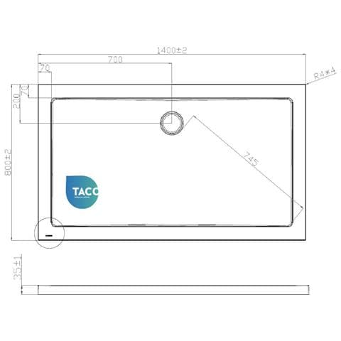 Piatto Doccia Ribassato 80x140 Cm Resina H3.5 Cm Monaco Bianco - Foto 2