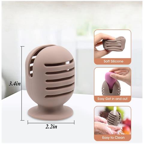 Custodia Per Pennelli Spugnette Da Trucco In Silicone Chiusura Magnetica 6 Pezzi - Foto 2