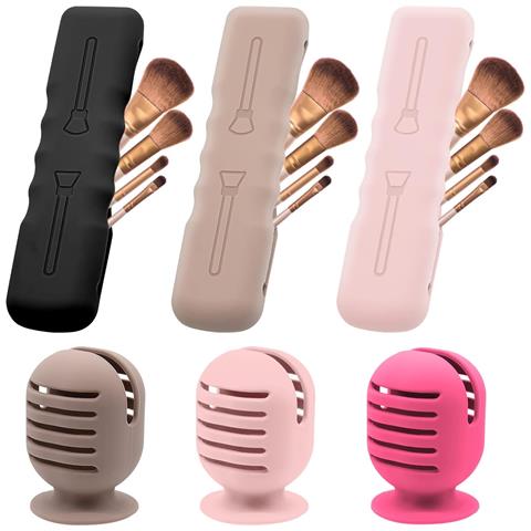 Custodia Per Pennelli Spugnette Da Trucco In Silicone Chiusura Magnetica 6 Pezzi - Foto 1