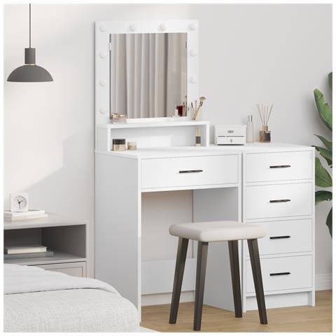 Toeletta  con luci LED Bianca 50x41x135 cm - Foto 2