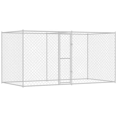 Gabbia per cani Argento 400 x 200 x 256 cm Acciaio zincato - Foto 1