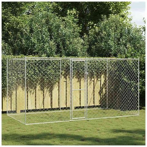 Gabbia per cani Argento 400 x 200 x 256 cm Acciaio zincato - Foto 2