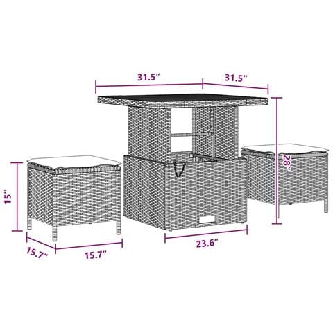 Set Divano da Giardino con cuscino 10 pcs Nero Poly Rattan - Foto 9