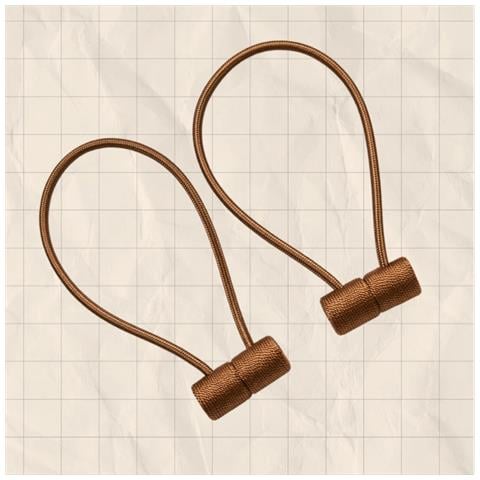Fermagli Magnetici Per Tende, Supporti Senza Trapano, Corde Decorative (set Da 2) Lightbrown - Foto 2