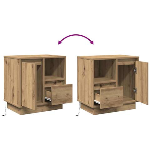 Armadio da Notte con rovere artigianale 50 x 34.5 x 50 cm. - Foto 9