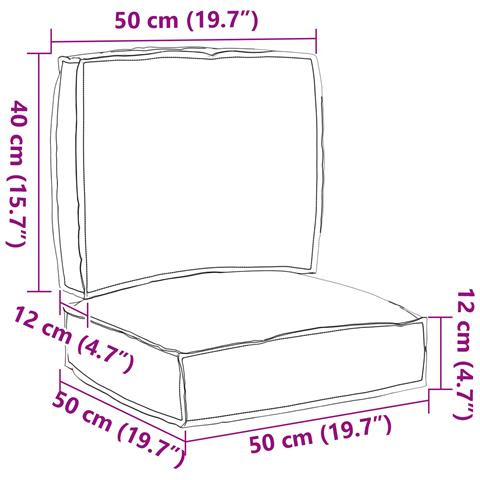 Set di Cuscini per Pallet 2 pcs Beige 50 x 50 x 12 cm - Foto 8