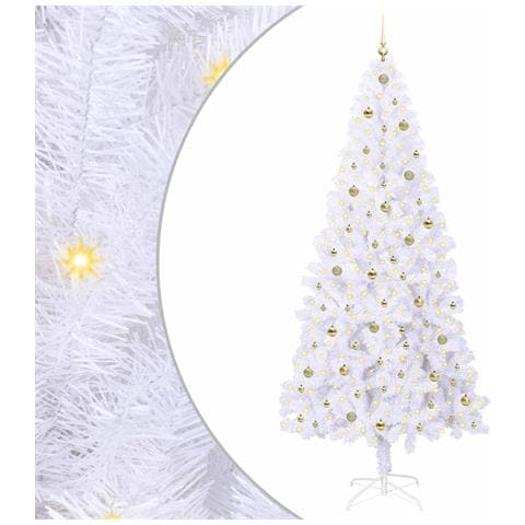 Albero di Natale artificiale Bianco 240 cm PVC e Acciaio - Foto 1