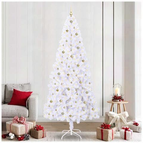 Albero di Natale artificiale Bianco 240 cm PVC e Acciaio - Foto 2