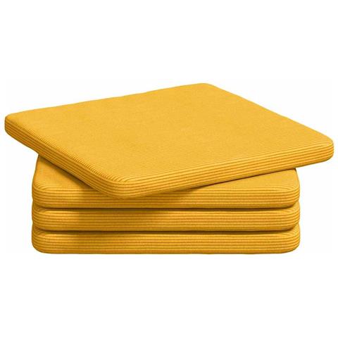 Cuscini per Seduta 4 pcs Giallo Chiaro 40 x 40 x 3 cm - Foto 1
