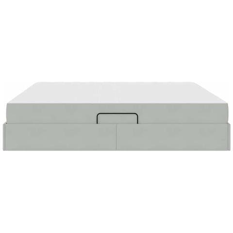 Letto con contenitore e materasso Grigio chiaro 200 x 200 cm - Foto 9