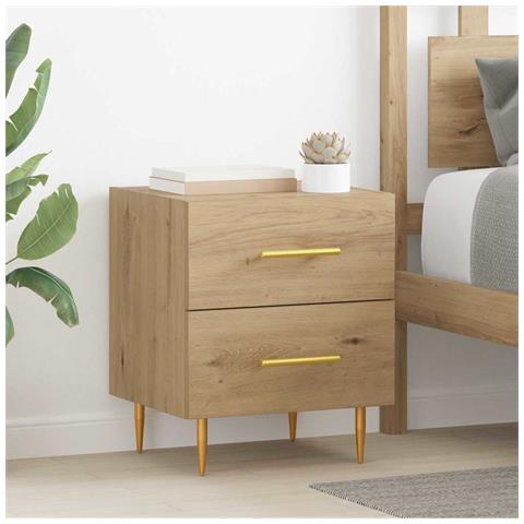 Armadio da Notte 2 pcs Rovere artigianale 40 x 35 x 47,5 cm - Foto 2