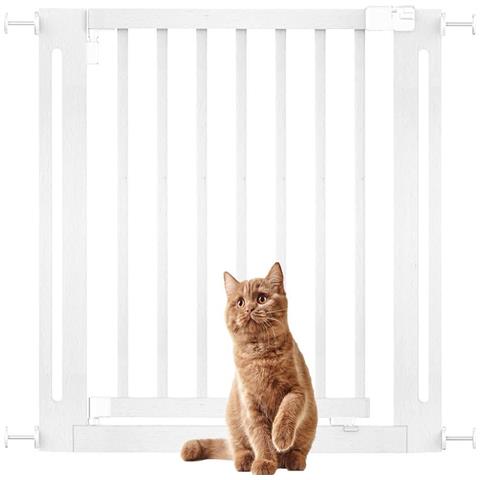 Bettacare Cancelletto Elegance In Legno, Bianco, 79cm - 87cm, Cancelletto Di Sicurezza A Pressione, Passaggio Extra Largo Di 57cm - Foto 1