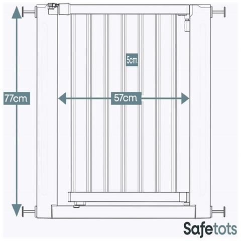 Bettacare Cancelletto Elegance In Legno, Bianco, 79cm - 87cm, Cancelletto Di Sicurezza A Pressione, Passaggio Extra Largo Di 57cm - Foto 4