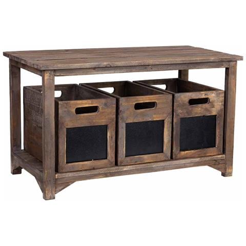 Panchina In Legno Con 3 Cassetti 90x45x51h Cm - Foto 1