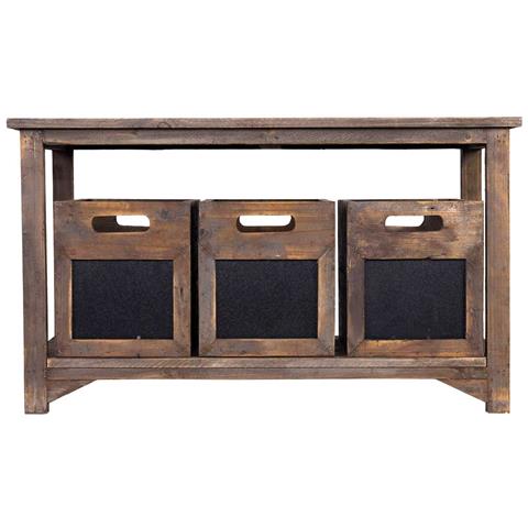 Panchina In Legno Con 3 Cassetti 90x45x51h Cm - Foto 2