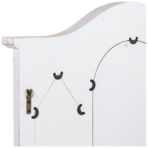 Specchio Da Toeletta In Legno Con 3 Cassetti, Bianco, 90x17,5x84,5h Cm - Foto 8