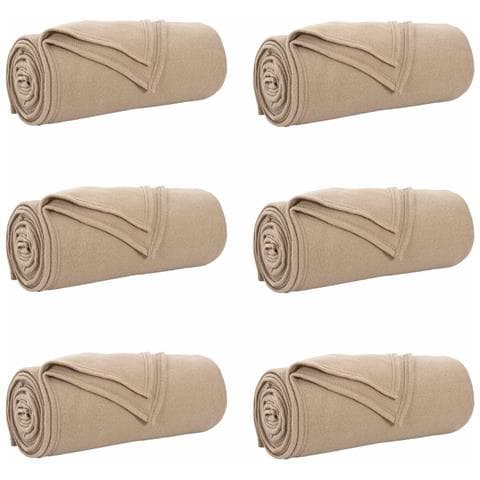 Coperte da Pile 6 pcs Cammello 170 x 130 cm Panno - Foto 1