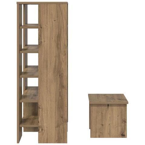 Mobile per scarpe 2 pcs Rovere artigianale Legno multistrato - Foto 9