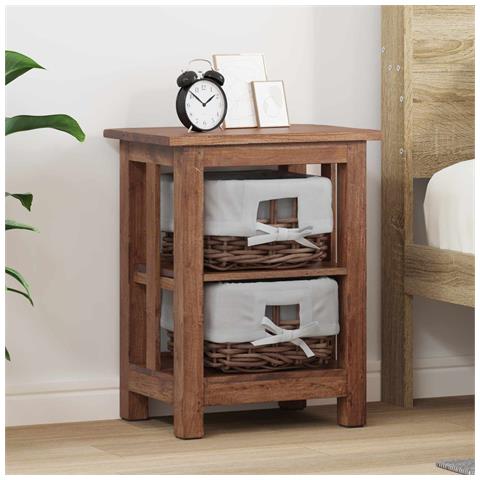 Tavolo laterale Marrone Legno massello di mogano - Foto 2