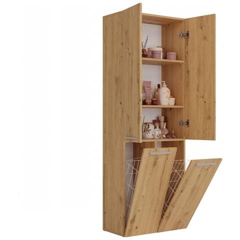 NEL 2K DD ART KPL armadietto di conservazione per bagno Quercia - Foto 4