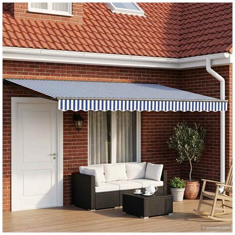 Tettuccio Elettrico Retrattile Blu, Bianco, Antracite 4 × 3 m - Foto 2
