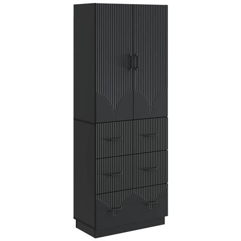 Set di armadi 2 pcs Nero 66 x 34,5 x 87 cm Legno ingegnerizzato - Foto 1