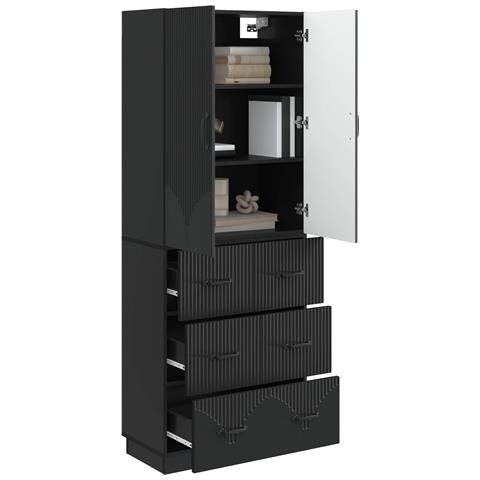 Set di armadi 2 pcs Nero 66 x 34,5 x 87 cm Legno ingegnerizzato - Foto 2