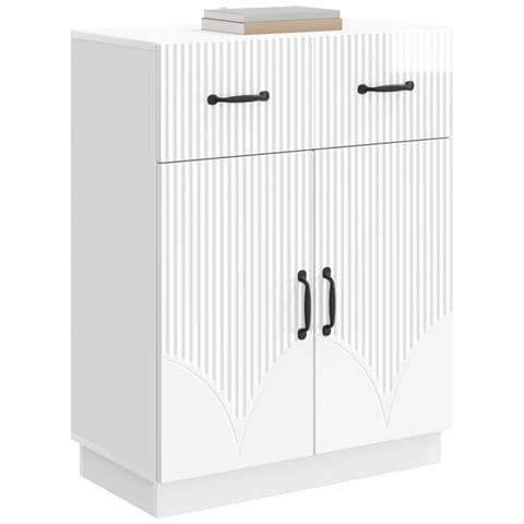 Credenza Bianco Lucido 66 x 34,5 x 87 cm Legno ingegnerizzato - Foto 2