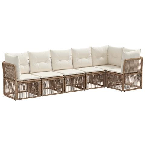 Set Divano da Giardino 6 pcs Beige polyrattan - Foto 1