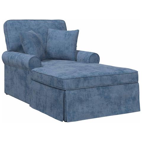 Chaise Longe con Gonna con cuscino Blu 157 x 91 x 91 cm ARES - Foto 1