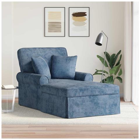 Chaise Longe con Gonna con cuscino Blu 157 x 91 x 91 cm ARES - Foto 2