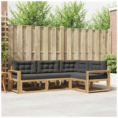 Set di divani da esterno 3 pcs Bianco e Antracite Poliestere - Foto 2