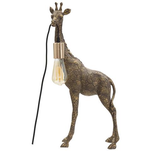 Lampada Da Tavolo Giraffa Piccola In Resina Oro Antico - Foto 1