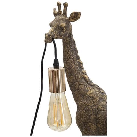Lampada Da Tavolo Giraffa Piccola In Resina Oro Antico - Foto 2