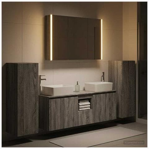 Set di mobili per il bagno 6 pcs Sonoma grigio - Foto 2