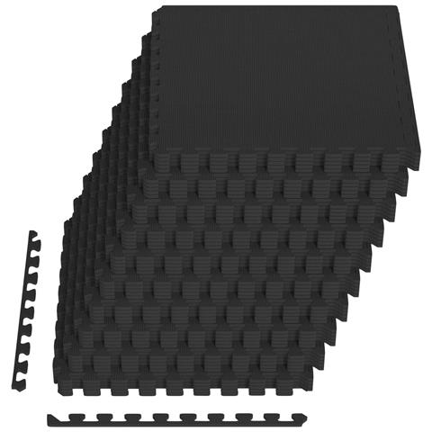 Tappeti 50 pz Nero 18 m² Schiuma EVA - Foto 1