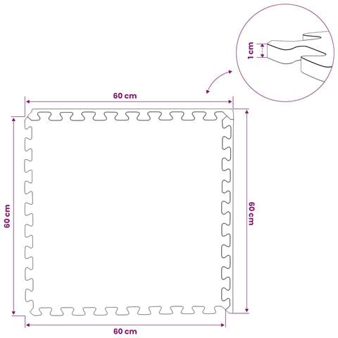 Tappeti 50 pz Nero 18 m² Schiuma EVA - Foto 9