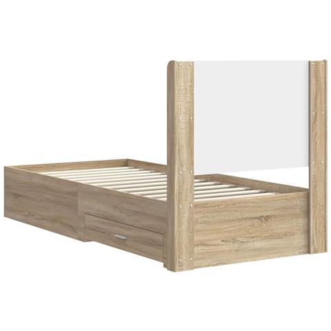 Struttura del letto con stoccaggio e testata Rovere Sonoma - Foto 2