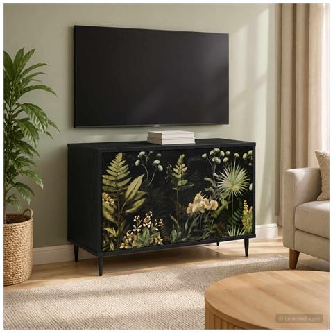 Mobile TV RHENEN 69 x 33 x 50,5 cm Rovere Nero - Foto 2