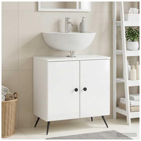Armadio per Lavabo da Bagno BREDA Bianco Lucido - Foto 2