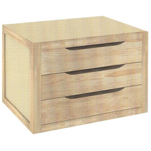 Cassettiera in legno multiuso mobiletto a tre cassetti rettangolari - Foto 1