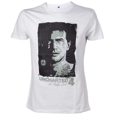 T-shirt Unisex Tg. XL Colore Bianco di Uncharted 4 - Drake Compas - Foto 1