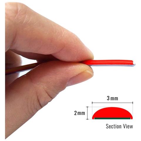 Mini Profilo Trim Adesivo per Auto, Rosso, 3 mm x 1,50 mt - Foto 2