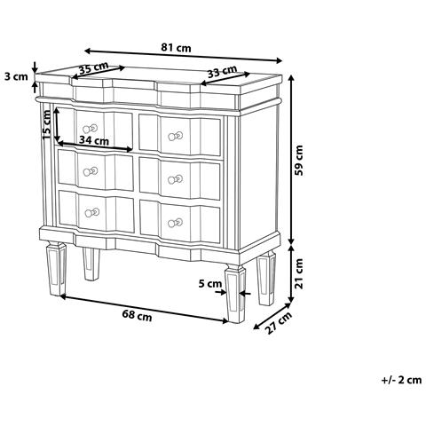 Credenza A 6 Cassetti In Vetro A Specchio Mozela - Foto 23