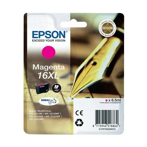 Originale Epson T1633xl Magenta Per Epson Wf2010w 2510wf 2520nf 2530wf C13t16334012 16xl Capacita' 6,5ml - Foto 1