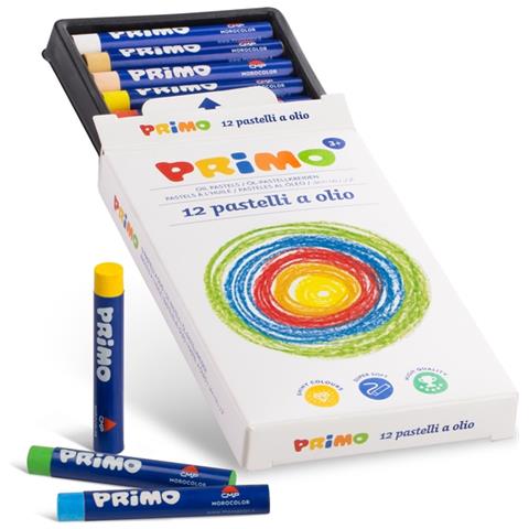 Primo 080po12n - Pastelli A Olio Conf. 12 Colori 8 X 60 Mm - Foto 1