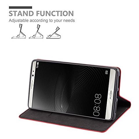 Custodia Compatibile Con Huawei Mate 8 In Rosso Mela - Coperchio Protettiva Con Chiusura Magnetica, Funzione Stand E Tasca Per Le Carte - Foto 2