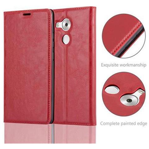 Custodia Compatibile Con Huawei Mate 8 In Rosso Mela - Coperchio Protettiva Con Chiusura Magnetica, Funzione Stand E Tasca Per Le Carte - Foto 9