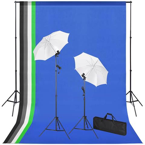 Set Studio Fotografico Con Sfondi, Luci E Ombrelli - Foto 1